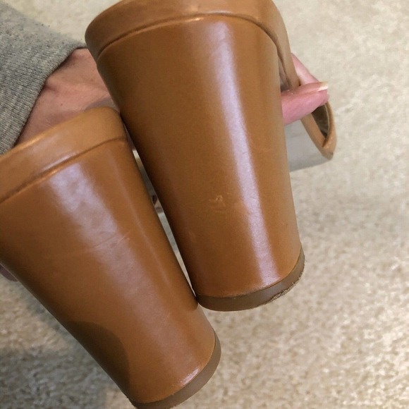 Talbots Slide Size 6.5 Block Heel 3” Brown Leather Career Neutral - Picture 6 of 8
